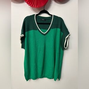 Colorblock V-Neck sweater Knit Top